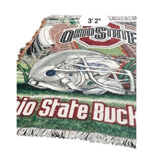 Vintage Ohio The Buckeye State Throw Blanket/Tapestry 61” X 44”